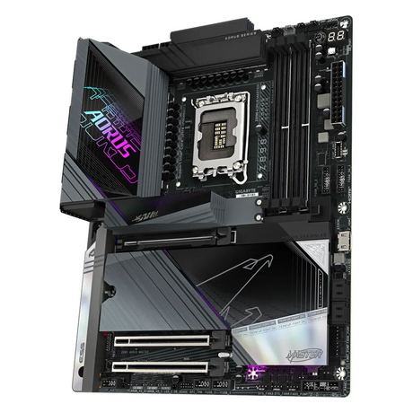 Gigabyte Z890 AORUS MASTER Motherboard, LGA1851 Socket, ATX Form Factor, DDR5 Ram, PCIe 5.0, Wi-Fi 7, Bluetooth v5.4, Dual Thunderbolt 4, Marvell 10Gb Ethernet, 1 Year Warranty | Z890-AORUS-MASTER