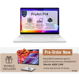 Asus ProArt P14 H7407BA Laptop, NVIDIA RTX Spark N1X 18 Core CPU, 5120 Core GPU, 24GB RAM, 1TB SSD, 14" 3K OLED 120Hz Touch Display, Windows 11 Home, English & Arabic Keyboard, White, 1 Year Warranty | H7407BA-SM211W