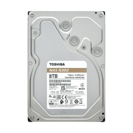 Toshiba NAS300 3.5" SATA HDD, 8TB, 7200 RPM, 512MB Cache, 1 Year Warranty | HDWG480EZSTA