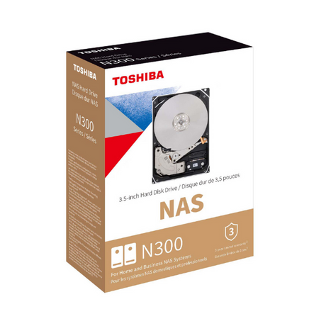 Toshiba NAS300 3.5" SATA HDD, 8TB, 7200 RPM, 512MB Cache, 1 Year Warranty | HDWG480EZSTA