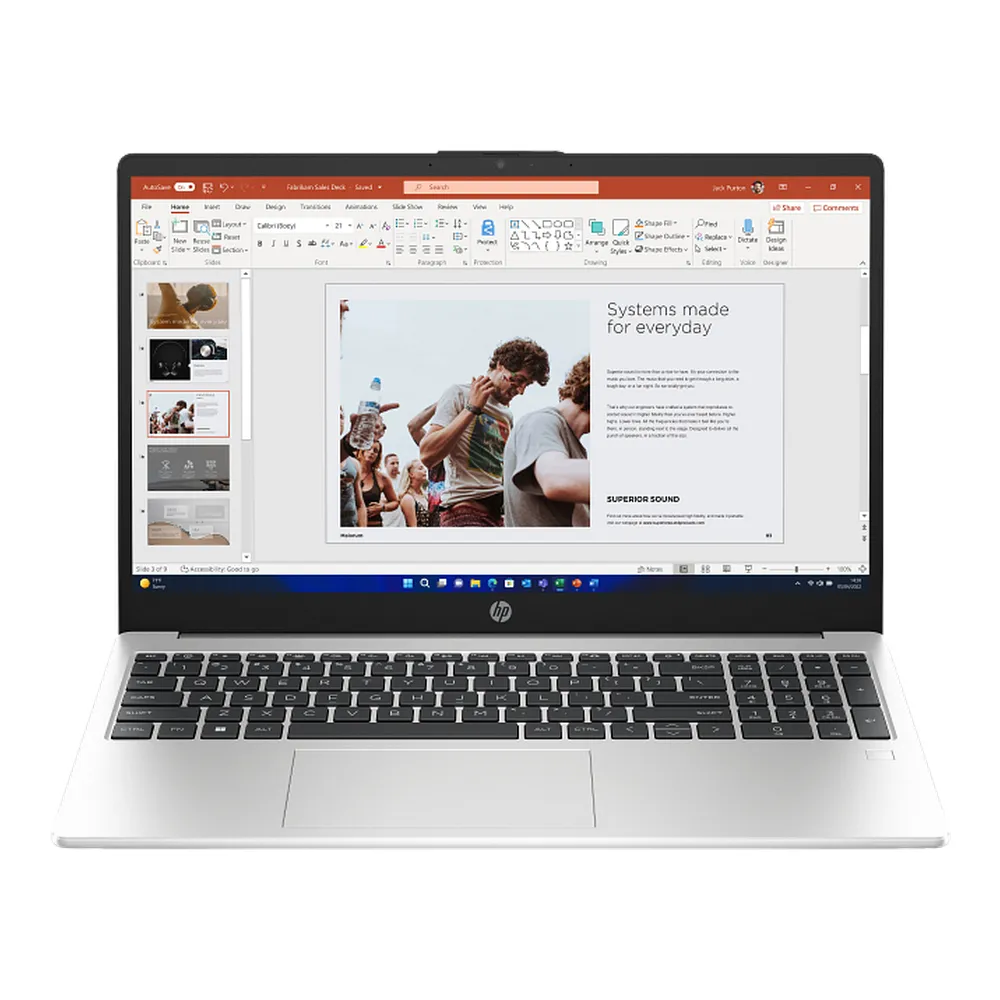 HP 250 G10 Laptop, Intel Core i7-1355U Processor, 8GB RAM, 512GB SSD, 15.6" FHD Display, DOS,English & Arabic Backlit Keyboard, Silver, 1 Year Warranty | 9G1W4ET-ARB