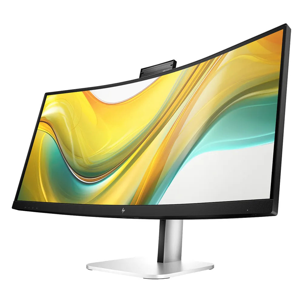 HP Series 5 Pro USB-C Curved Conferencing Monitor, 34" WQHD (3440 x 1440) Resolution, 100Hz, Anti-glare, 5ms (GTG) Response Time, Webcam & Built-in Speakers, USB-C, HDMI, DisplayPort, Fully Adjustable Stand, Black, 3 Year Warranty | 9E0Z2AS