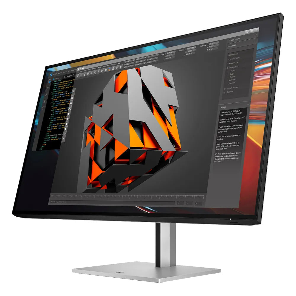 HP Series 7 Pro Thunderbolt 4 Monitor, 32" 4K (3840 x 2160) Resolution, 60Hz, Anti-glare, 5ms (GTG) Response Time, USB-C, HDMI, DisplayPort, Tilt/Pivot/Swivel/Height Adjustable Stand, Black & Silver, 3 Year Warranty | 8Y2K9AA