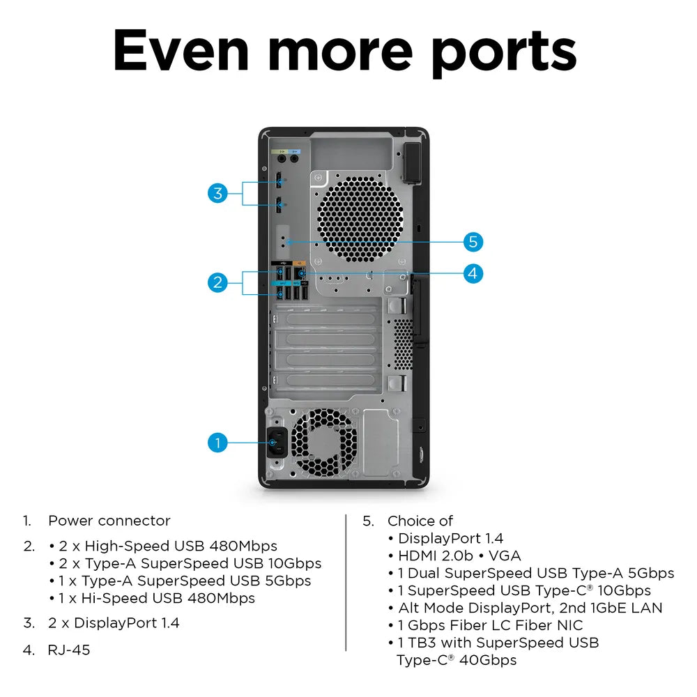 HP Z2 Tower G9 Workstation Desktop PC, Intel Core i7-14700K Processor, 16GB RAM, 1TB SSD, Windows 11 Pro, 700W Power Supply, 3 Year Warranty | 8T1W4EA