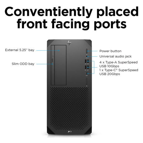 HP Z2 Tower G9 Workstation Desktop PC, Intel Core i9-14900K Processor, 16GB RAM, 1TB SSD, Windows 11 Pro, Internal Power Supply, 3 Year Warranty | A2JY7ES