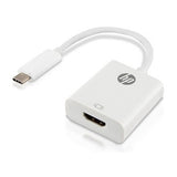 HP USB-C to HDMI Adapter, 4K/2K Resolution Supported, Reversible Connector, TV/Projector Connectivity, White, 1 Year Warranty | HP038GBWHT0TW