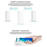 Huawei AC2200 Tri-band Mesh Wi-Fi Router, 2.4/5 GHz WiFi, 1000 Mbps Ethernet, 2134 Mbps Wireless Speed, White, 1 Year Warranty | HUW-WS5800-20