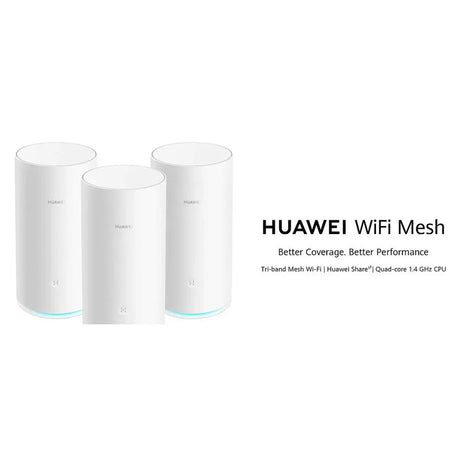 Huawei AC2200 Tri-band Mesh Wi-Fi Router, 2.4/5 GHz WiFi, 1000 Mbps Ethernet, 2134 Mbps Wireless Speed, White, 1 Year Warranty | HUW-WS5800-20