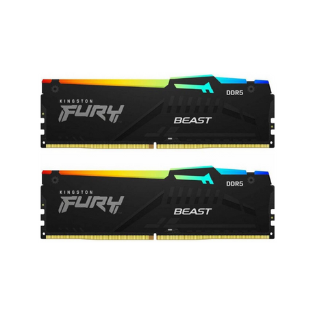 Kingston Fury Beast R GB Memory Kit, 64 GB (2x32 GB), DDR5 DRAM, 5600 MT/s, CL-40, Black, 1 Year Warranty | KF556C40BBAK2-64