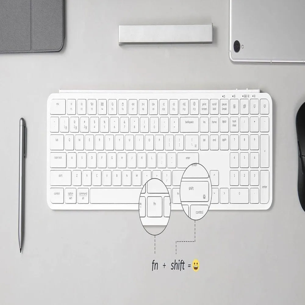 KEYCHRON B6 PRO ULTRA SLIM 2.4G WIRELESS KEYBOARD IVORY WHITE ARABIC B6P-K8-AR