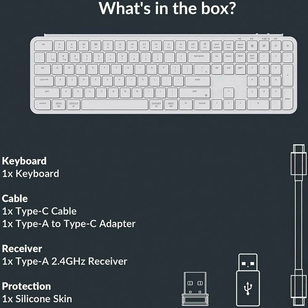 KEYCHRON B6 PRO ULTRA SLIM 2.4G WIRELESS KEYBOARD IVORY WHITE ARABIC B6P-K8-AR