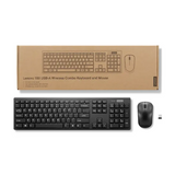 Lenovo 100 Wireless Keyboard & Mouse Combo, 2.4Ghz Wireless Reciever, 3-Zone Keyboard Layout, 1600 DPI Red Optical Mouse Sensor, Up to 12 months Battery Life, Black, 1 Year Warranty | L-100-W