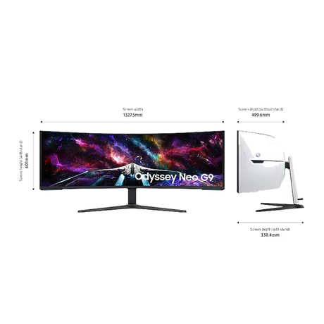 Samsung Odyssey Neo G9 G95NC LS57CG952NMXUE 57" DUHD (7680 x 2160) Monitor, Anti-glare, HDMI, DP, Height/Swivel/Tilt Adjustable, 1 Year warranty | LS57CG952NMXUE
