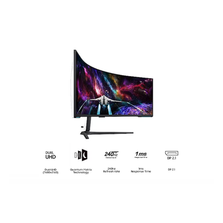 Samsung Odyssey Neo G9 G95NC LS57CG952NMXUE 57" DUHD (7680 x 2160) Monitor, Anti-glare, HDMI, DP, Height/Swivel/Tilt Adjustable, 1 Year warranty | LS57CG952NMXUE