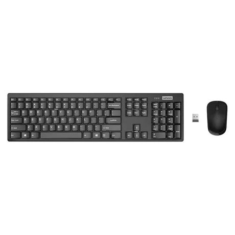 Lenovo 100 Wireless Keyboard & Mouse Combo, 2.4Ghz Wireless Reciever, 3-Zone Keyboard Layout, 1000 DPI Red Optical Mouse Sensor, Up to 12 months Battery Life, Black, 1 Year Warranty | 4X31N94476