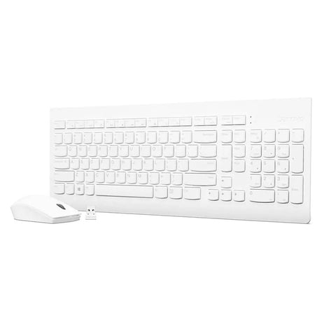 Lenovo 510 Wireless Keyboard & Mouse Combo, 2.4Ghz Wireless Nano Reciever, 3-Zone Keyboard Layout, 1200 DPI Optical Mouse Sensor, Up to 12 months Battery Life, White, 1 Year Warranty | Lenovo-510-Wht