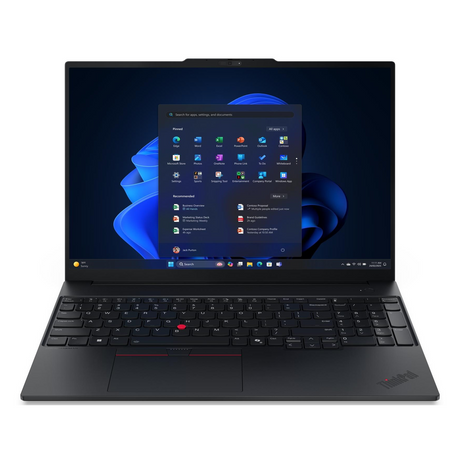 Lenovo ThinkPad E16 Gen 3 Laptop, Intel Core Ultra 5 225U Processor, 8GB RAM, 512GB SSD, 16" WUXGA Display, DOS, Includes Bag, English & Arabic Keyboard, Black, 1 Year Warranty | 21SR005JGR