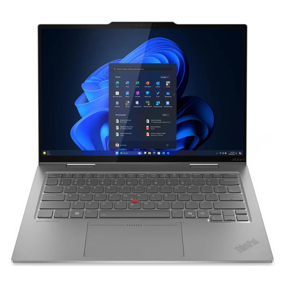 Lenovo ThinkPad X1 2-in-1 Gen 10 Aura Edition Laptop, Intel Core Ultra 7 255U Processor, 16GB RAM, 512GB SSD, 14" WUXGA Touch Display, Windows 11 Pro, English & Arabic Backlit Keyboard, 3 Year Warranty | 21Q0001UGR