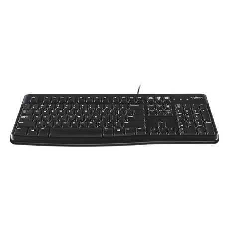 Logitech K120 Wired Keyboard, USB, Spill-Resistant Design, 100% Keyboard Layout, Deep Profile Keys, 10-Key Number Pad, Black, 1 Year Warranty | 920-002508