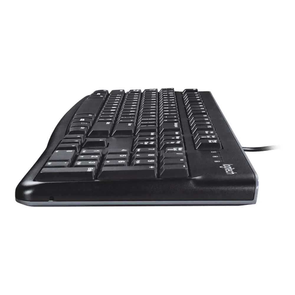 Logitech K120 Wired Keyboard, USB, Spill-Resistant Design, 100% Keyboard Layout, Deep Profile Keys, 10-Key Number Pad, Black, 1 Year Warranty | 920-002508