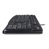 Logitech K120 Wired Keyboard, USB, Spill-Resistant Design, 100% Keyboard Layout, Deep Profile Keys, 10-Key Number Pad, Black, 1 Year Warranty | 920-002508