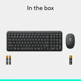 Logitech MK250 Compact Bluetooth Wireless Keyboard & Mouse Combo, Bluetooth Low Energy Technology, Keyboard Layout: Compact layout with number pad, 1000 DPI Optical Mouse Sensor, Up to 12 months Battery Life, Black, 1 Year Warranty | 920-013531