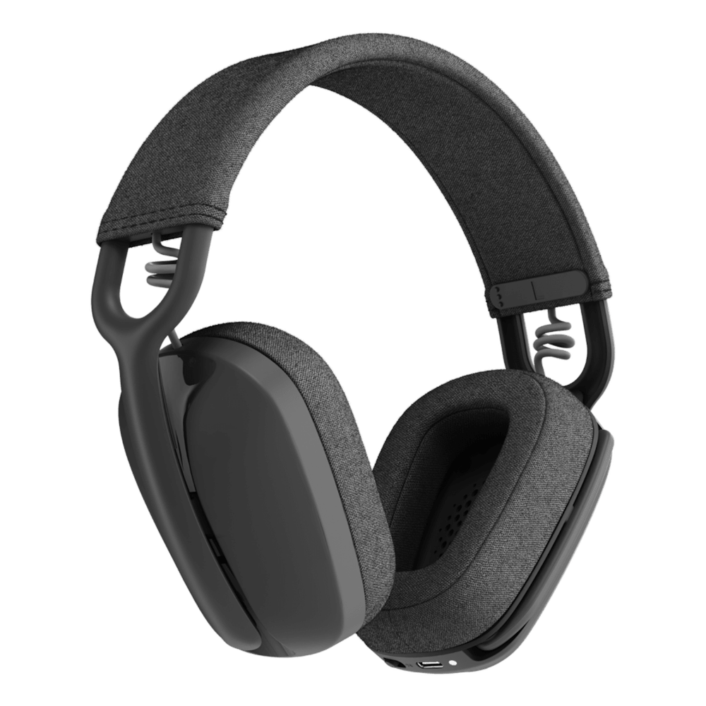 Logitech ZONE VIBE Wireless Headset, USB, Bluetooth, Dual Omni-Directional Microphone, 40 mm Headphone Driver, Graphite, 1 Year Warranty | 981-001157