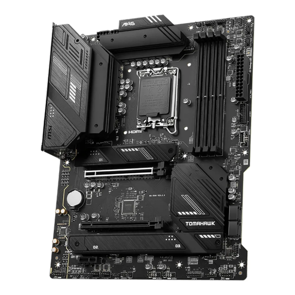 MSI MAG B760 Tomahawk WIFI Gaming Motherboard, LGA1700 Socket, ATX Form Factor, DDR5 Ram, PCIe 5.0, USB 20Gbps, HDMI, DP, Wi-Fi 6E, Bluetooth, Realtek 2.5Gb Ethernet, M.2 Shield Frozr, Heavy Plated VRM Heatsink, 1 Year Warranty | 911-7D96-024