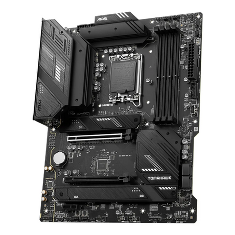 MSI MAG B760 Tomahawk WIFI Gaming Motherboard, LGA1700 Socket, ATX Form Factor, DDR5 Ram, PCIe 5.0, USB 20Gbps, HDMI, DP, Wi-Fi 6E, Bluetooth, Realtek 2.5Gb Ethernet, M.2 Shield Frozr, Heavy Plated VRM Heatsink, 1 Year Warranty | 911-7D96-024