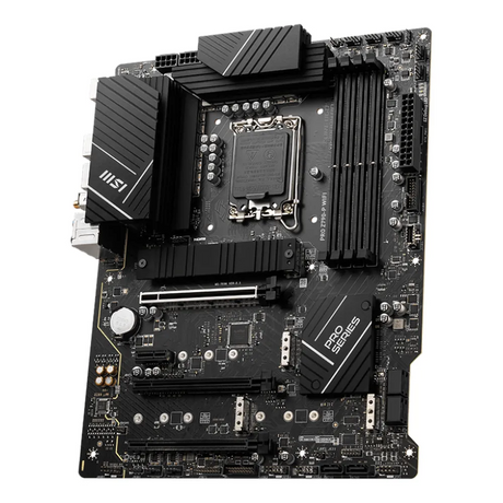 MSI PRO Z790-P WIFI Gaming Motherboard, LGA1700 Socket, ATX Form Factor, DDR5 Ram, PCIe 5.0, USB 20Gbps, HDMI, DP, Wi-Fi 6E, Bluetooth, Intel 2.5Gb Ethernet, M.2 Shield Frozr, Heavy Plated VRM Heatsink, 1 Year Warranty | 911-7E06-073