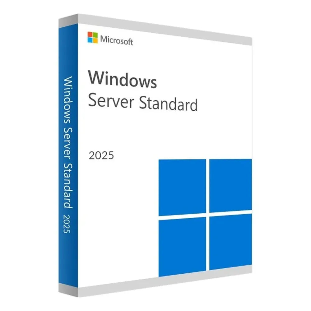 Microsoft Windows Server 2025 Standard Edition OEM, 16 Cores License, Intel x84-64 1.4GHz Processor, 512 MB RAM, 32 GB Storage, DVD-ROM, 1 Year Warranty | EP2-25187