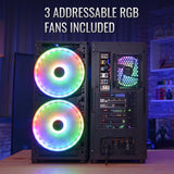ATX CASE AEROCOOL NIGHTHAWK DUO MID TOWER BLACK | NIGHTHALK DUO-G-BK-V