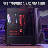 ATX CASE AEROCOOL NIGHTHAWK DUO MID TOWER BLACK | NIGHTHALK DUO-G-BK-V