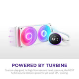 Refroidisseur liquide pour processeur NZXT Kraken Elite 280 RGB, écran IPS de 2.72", compatible avec les sockets Intel et AMD, ventilateur central F280 RGB, pompe à turbine NZXT, blanc, garantie de 1 an | RL-KR28E-W2