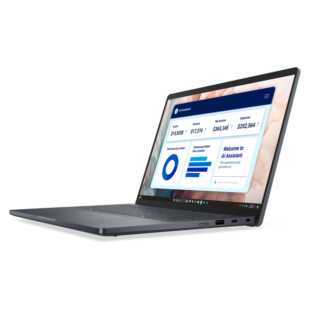 Dell Pro 14 Premium PA14250 Laptop, Intel Core Ultra 5 236V Processor, 16GB RAM, 512GB SSD, 14" FHD+ Display, DOS, English & Arabic Backlit Keyboard, 3 Year Warranty | P-14250-U5-16-512-DOS-AR