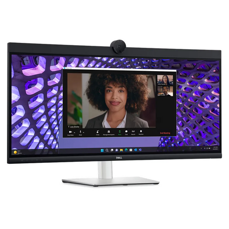 DELL P3424WEB 34" WQHD(3440 x 1440) Curved Video Conferencing Monitor, Anti-glare, HDMI, DP, RJ-45, USB-C, Height/Tilt/Swivel, Adjustable, 3 Year warranty | P3424WEB