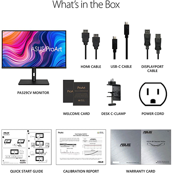ASUS 32" PA329CV-AE PRO ART DP,HDMI,USBC IPS 4K Monitor 3 Year warranty | PA329CV