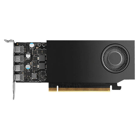 PNY NVIDIA RTX A1000 Workstation Graphics Card, 2304 CUDA Cores, GDDR6 8GB 128-bit Memory, 4x Mini DisplayPort 1.4a Outputs, PCI Express 4.0, 192 GB/s Memory Bandwidth, Blower Active Fan Cooling System, 1 Year Warranty | VCNRTXA1000-SB