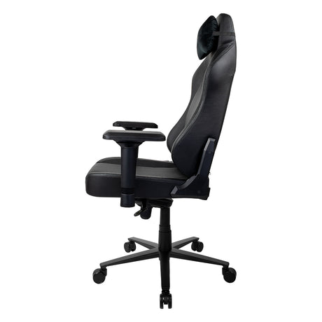Arozzi PRIMO PU Gaming Chair, Class 4 Gas Lift Cylinder, Metal Frame, Aluminum Base, Premium Leather, Recline/Height/Armrest/Lumbar Adjustable, Velour Neck Pillow, 145kg Max Load Rating, Black, 1 Year Warranty | PRIMO-PU-BK