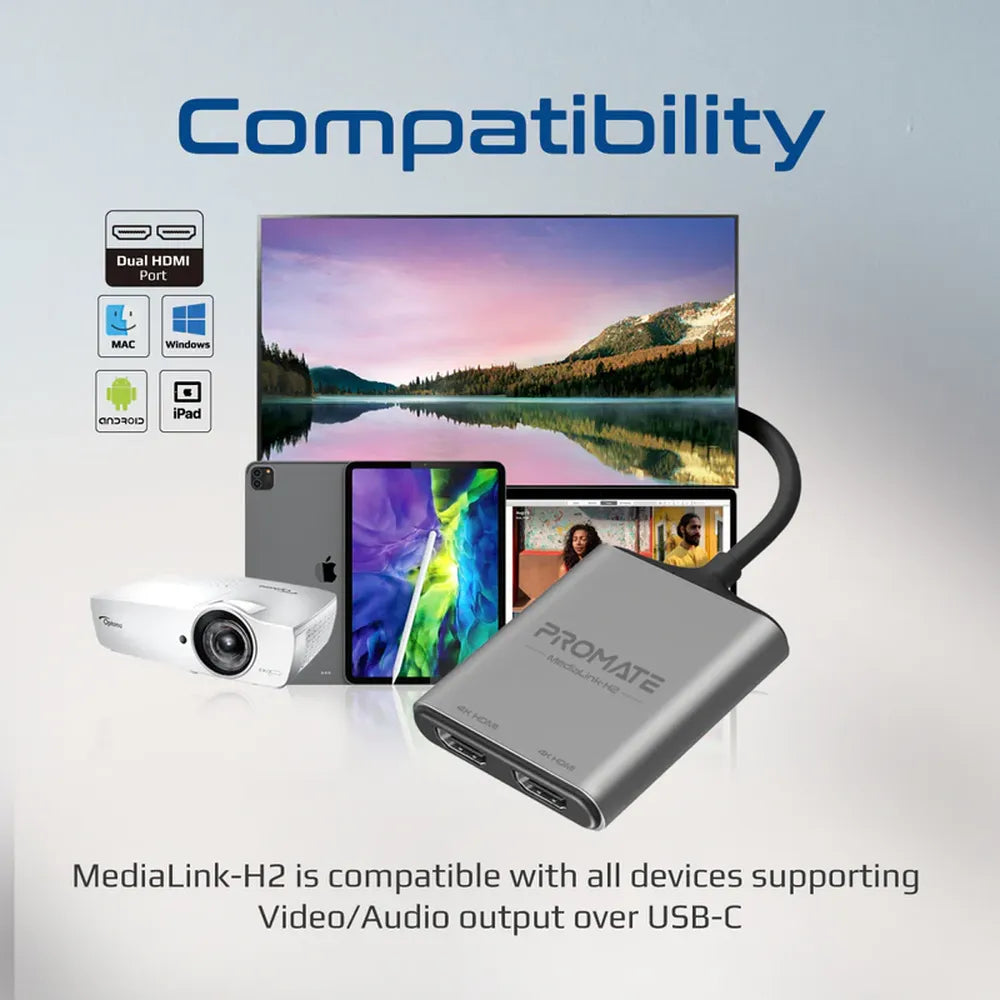 Promate-MediaLink-H2-USB-C-to-Dual-HDMI-Adapter-MEDIALINK-H2