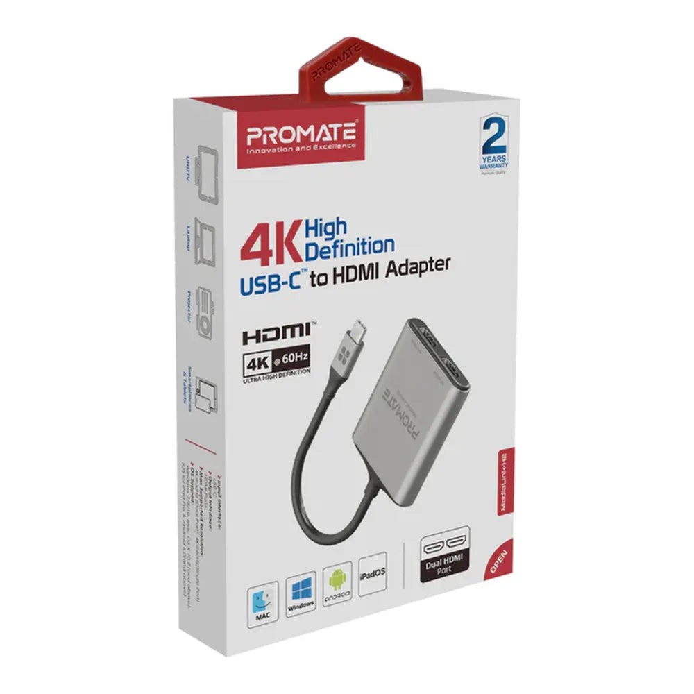 Promate-MediaLink-H2-USB-C-to-Dual-HDMI-Adapter-MEDIALINK-H2