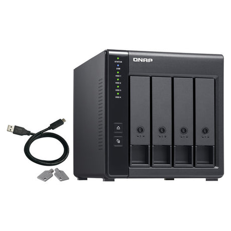 QNAP TR-004 4-Bay Hardware RAID USB-C NAS Box, 4x SATA Drive Bays, USB 3.2 Gen 1 Type-C Port, Tower Form Factor, 1 Year Warranty | TR-004