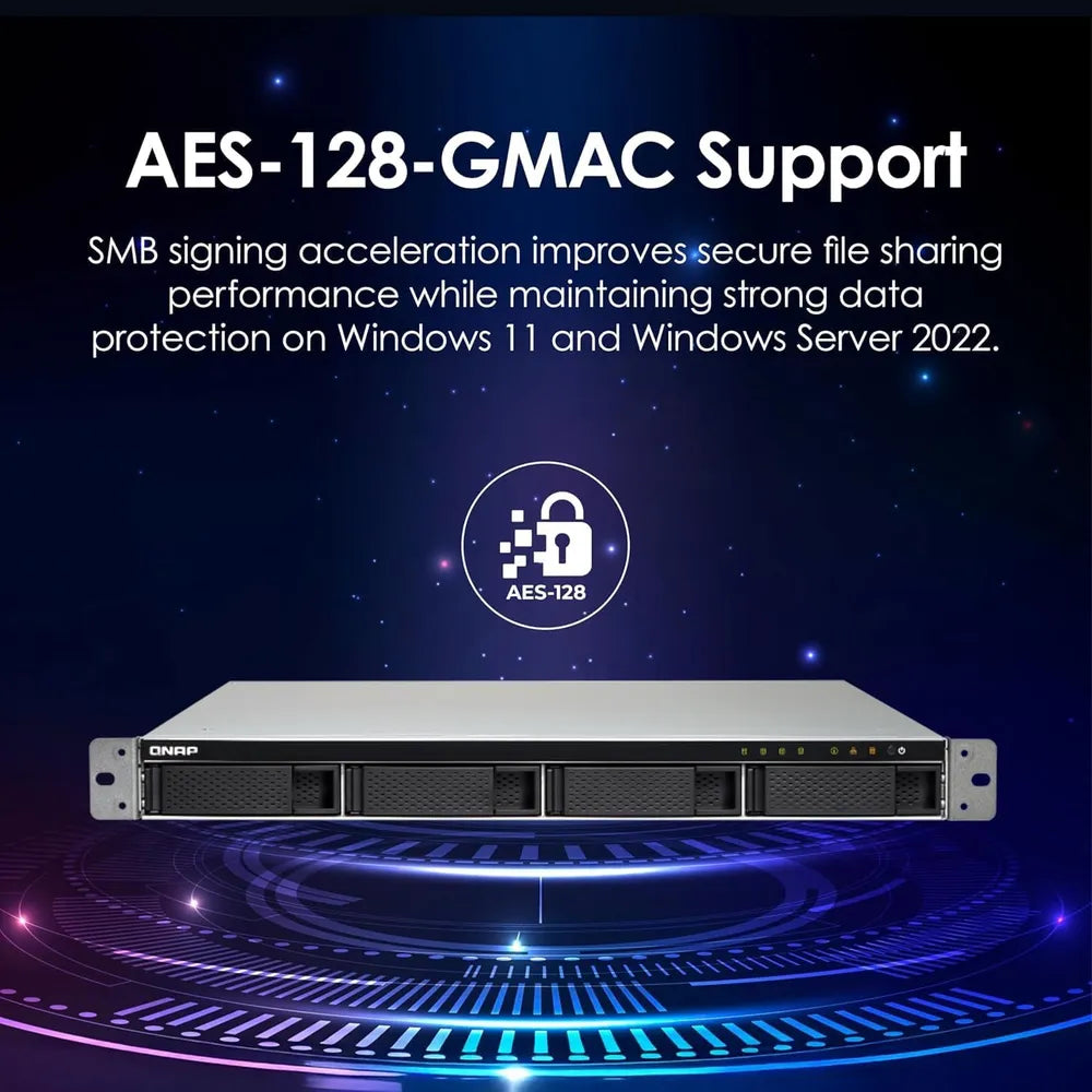 QNAP TS-432PXU-RP 4-Bay Rackmount NAS Box, Alpine AL324 Processor, 2GB DDR4 RAM, 2x 2.5GbE & 2x 10GbE SFP+ Ports, Redundant 250W Power Supply, 1 Year Warranty | TS-432PXU-RP-2G