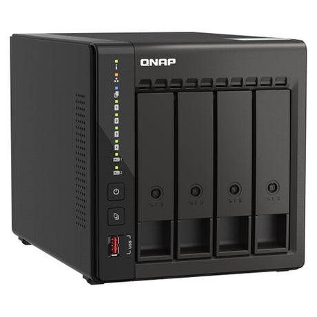 QNAP TS-453E 4-Bay Tower NAS Box, Intel Celeron J6412 Processor, 8GB DDR4 RAM, 2x 2.5GbE Ports, Dual M.2 NVMe Slots, 1 Year Warranty | TS-453E-8G