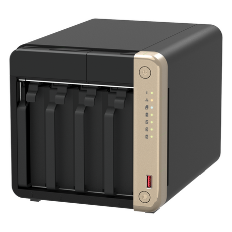 QNAP TS-464 4-Bay Tower NAS Box, Intel Celeron N5095 Processor, 8GB DDR4 RAM, 2x 2.5GbE Ports, Dual M.2 NVMe Slots, 1 Year Warranty | TS-464-8G