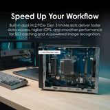 QNAP TS-873A 8-Bay Tower NAS Box, AMD Ryzen V1500B Processor, 8GB DDR4 RAM, 2x 2.5GbE Ports, Dual M.2 NVMe Slots, 1 Year Warranty | TS-873A-8G