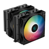 مبرد هوائي DeepCool AG620 BK ARGB، 6 أنابيب حرارية، مروحتين RGB، مطلي بالنيكل، يدعم مقابس Intel وAMD، أسود، ضمان لمدة سنة واحدة | R-AG620-BKANMN-G-2