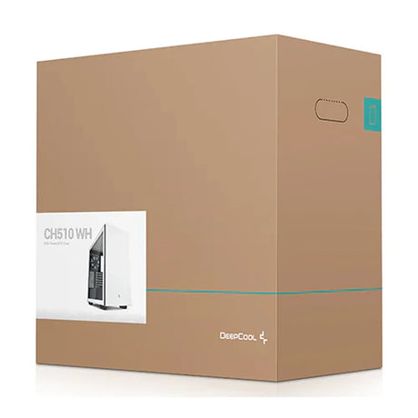 DeepCool CH510 WH Mid-Tower ATX PC Case, Tempered glass Side Panel, 1 x 120 mm Fan, 380mm GPU Support, Modular Front I/O, USB 3.0, White, 1 Year Warranty | R-CH510-WHNNE1-G-1