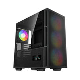 DeepCool CH560 DIGITAL Mid-Tower E-ATX PC Case, Real-Time Dual-Status Digital Display, Tempered glass Side Panel, 4 x AR GB Fans, 380mm GPU Support, USB 3.0, Black, 1 Year Warranty | R-CH560-BKAPE4D-G-1