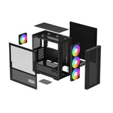 DeepCool CH560 DIGITAL Mid-Tower E-ATX PC Case, Real-Time Dual-Status Digital Display, Tempered glass Side Panel, 4 x AR GB Fans, 380mm GPU Support, USB 3.0, Black, 1 Year Warranty | R-CH560-BKAPE4D-G-1